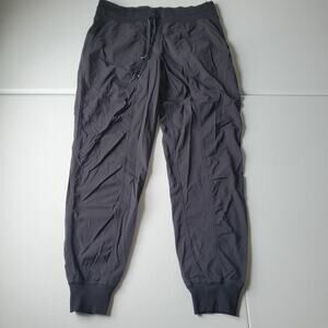 Lululemon Pants Womens 10 Gray Dance Studio Jogger Ribbed Cuff Pockets Tie Waist